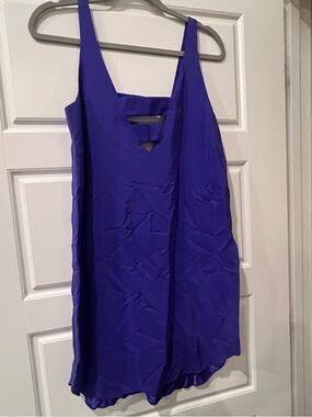 Amanda Uprichard Electric Purple Sleeveless Slip Dress